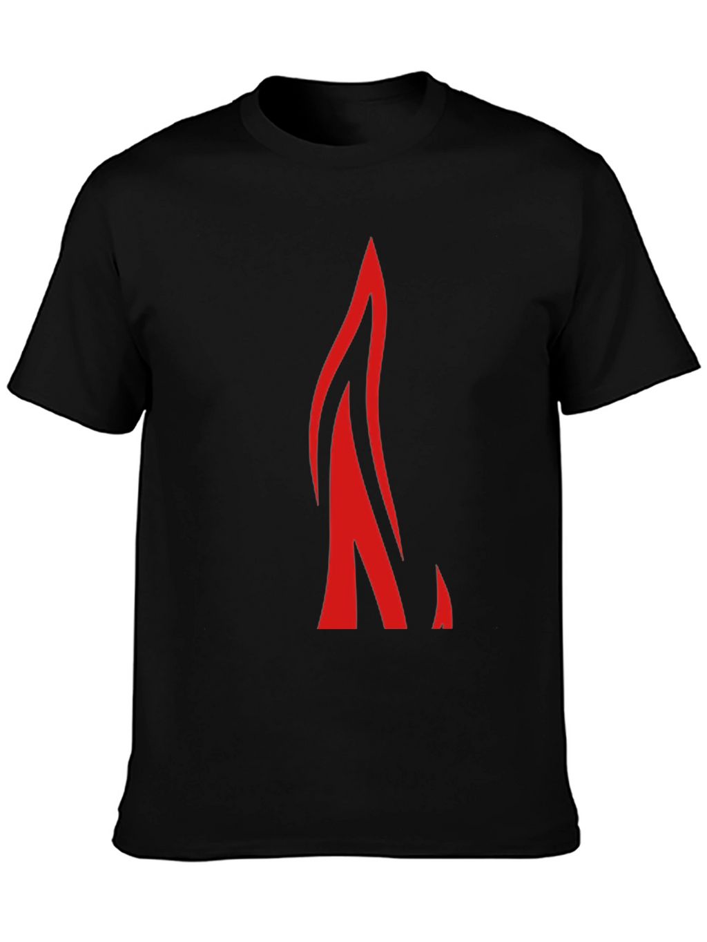 Bold Red Flame Graphic Black T-Shirt