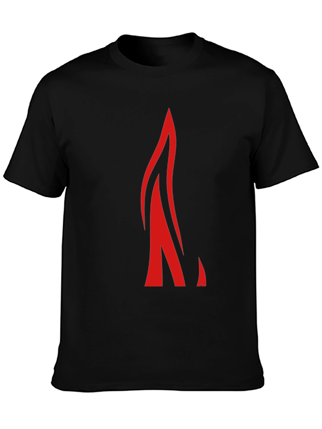 Bold Red Flame Graphic Black T-Shirt