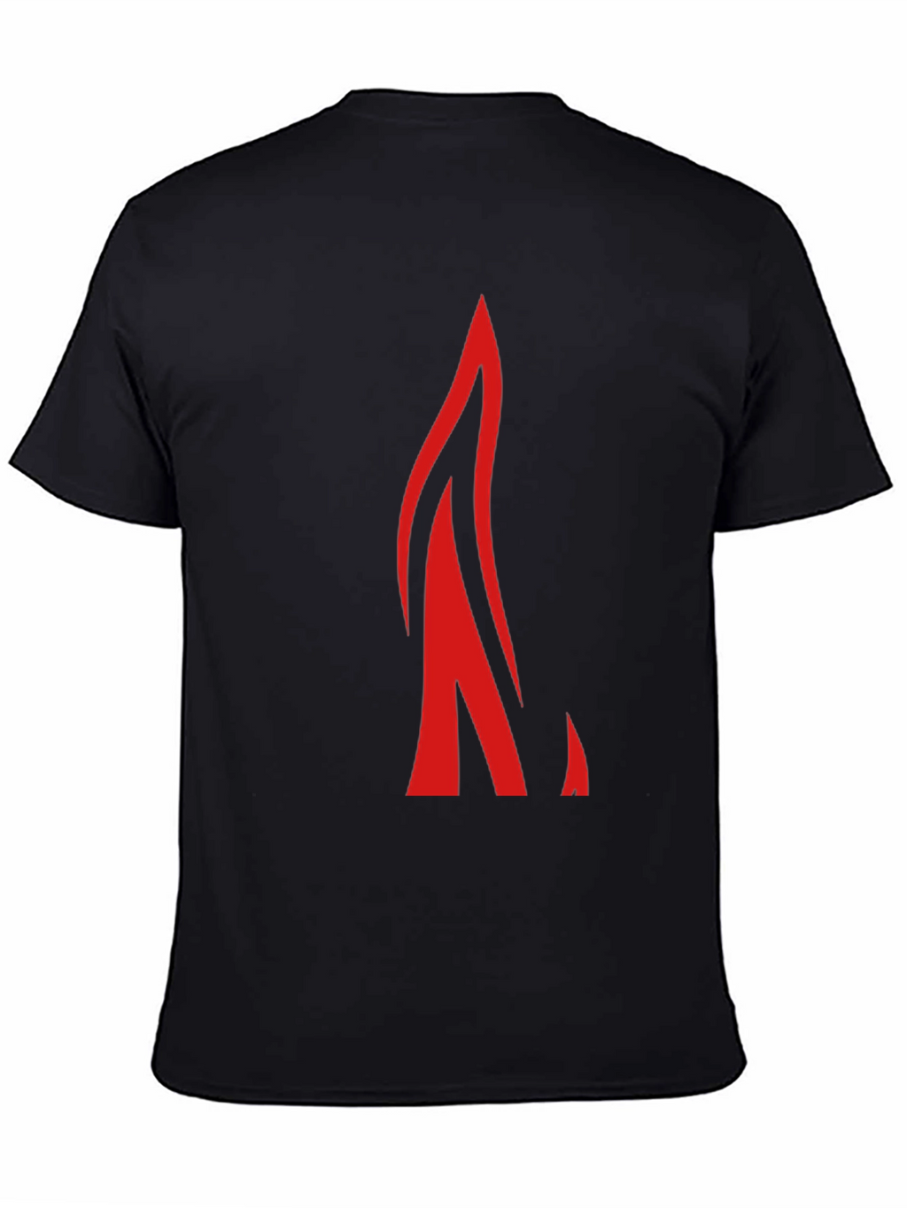 Bold Red Flame Graphic Black T-Shirt