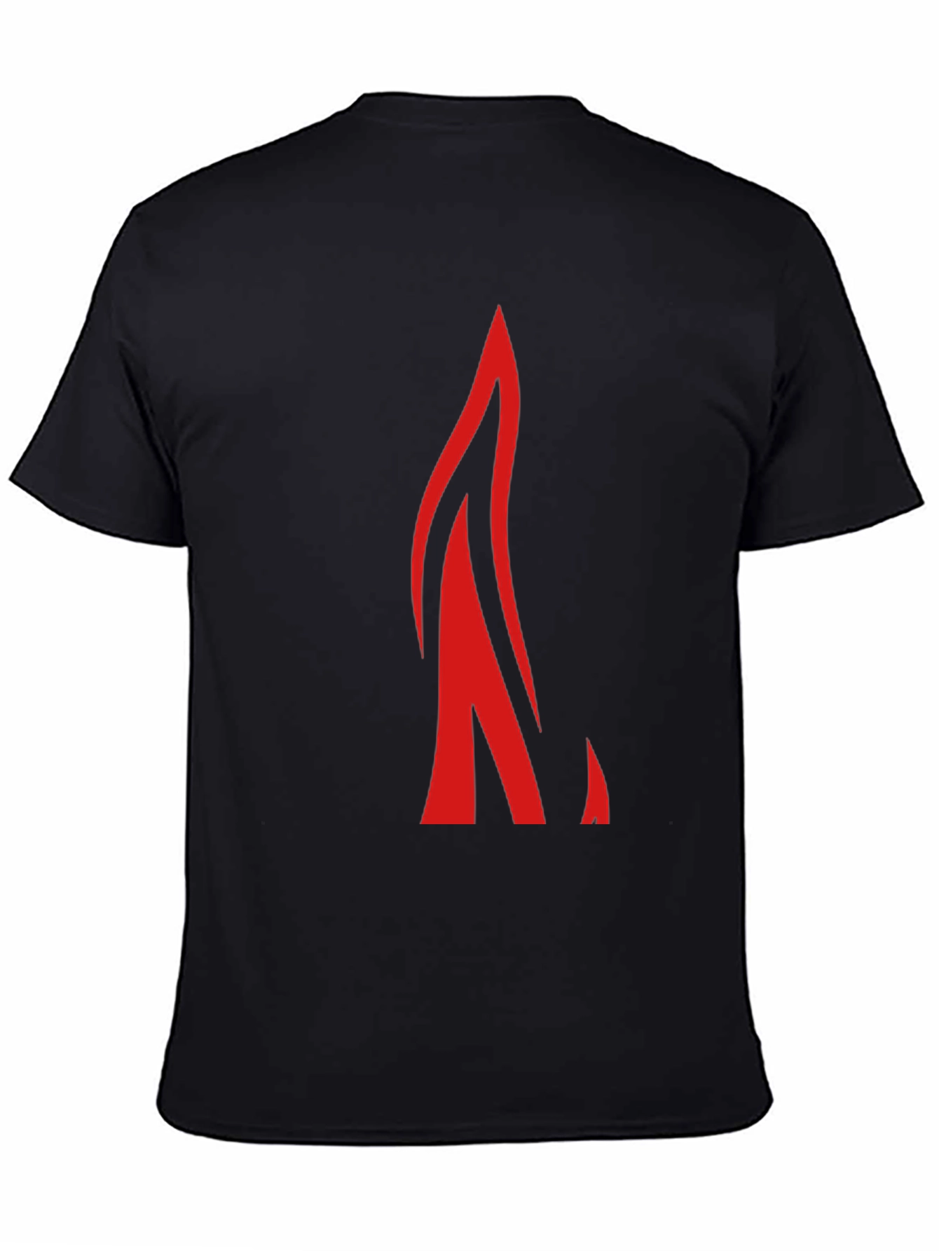 Bold Red Flame Graphic Black T-Shirt