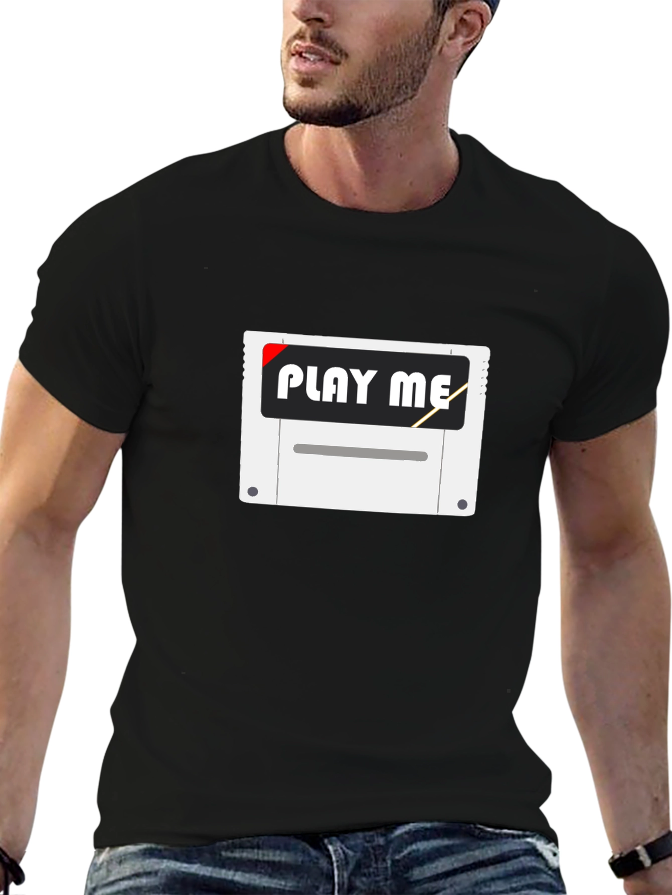Retro Gamer Play Me Black T-Shirt