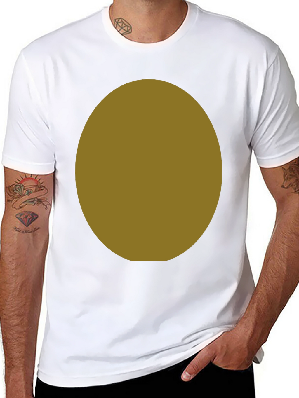 Black T-Shirt with Customizable Oval Design Area
