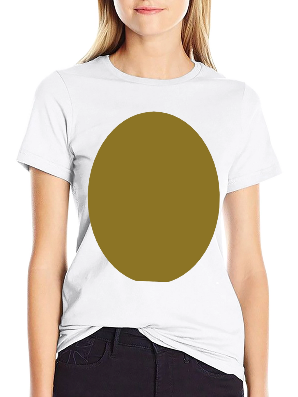 Black T-Shirt with Customizable Oval Design Area
