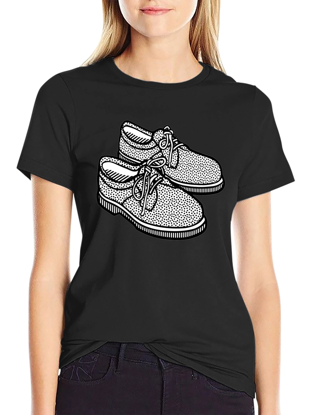 Retro Shoes Graphic Black T-Shirt