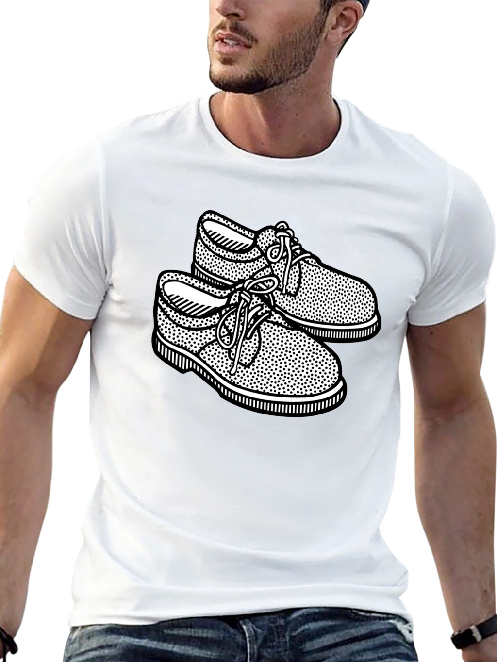 Retro Shoes Graphic Black T-Shirt