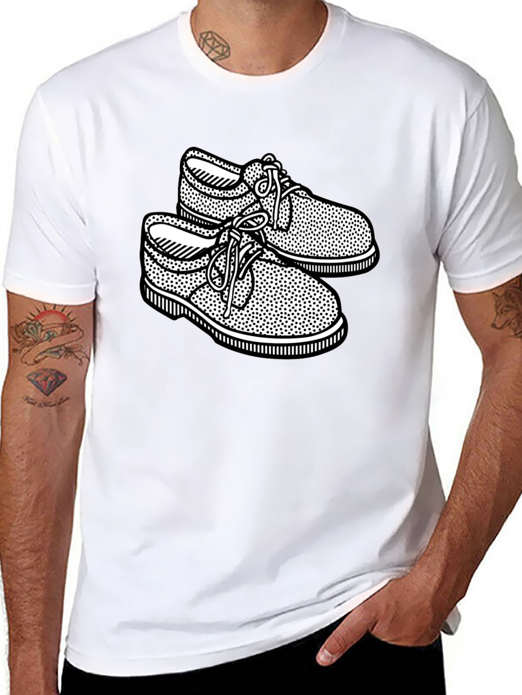 Retro Shoes Graphic Black T-Shirt