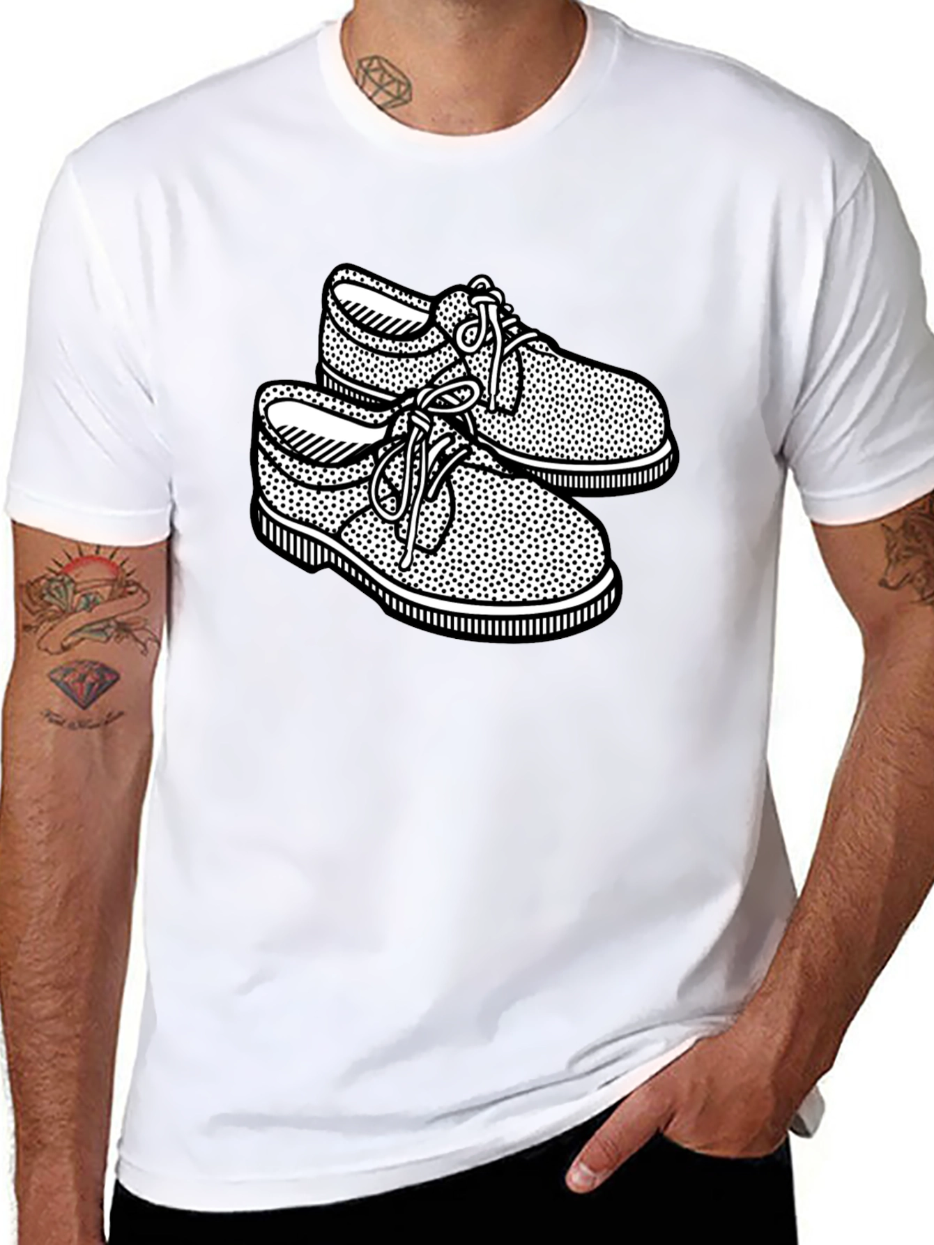 Retro Shoes Graphic Black T-Shirt