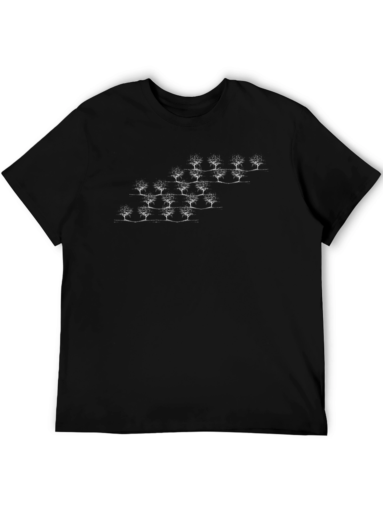 Unique Tree Pattern Black Tee