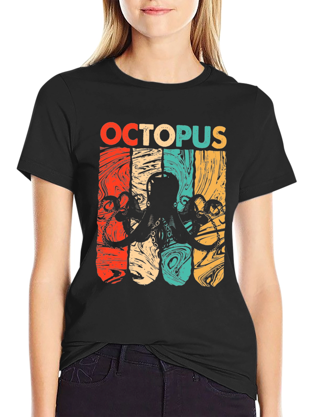 Retro Octopus Graphic T-Shirt - Cool Marine Life Tee