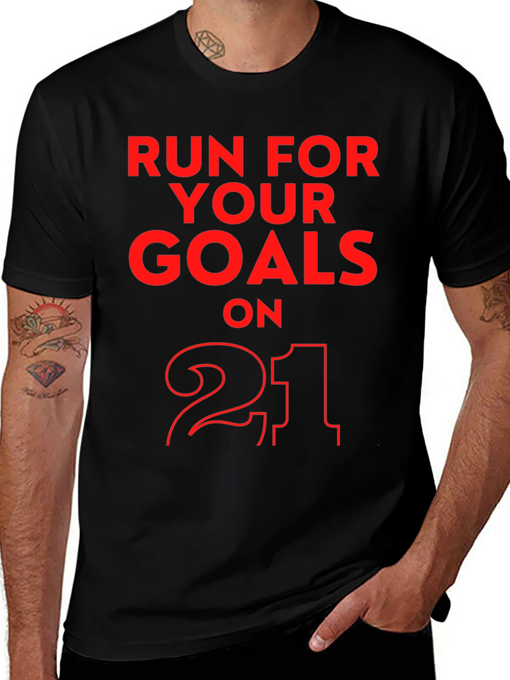 Run for Your Goals T-Shirt - Black