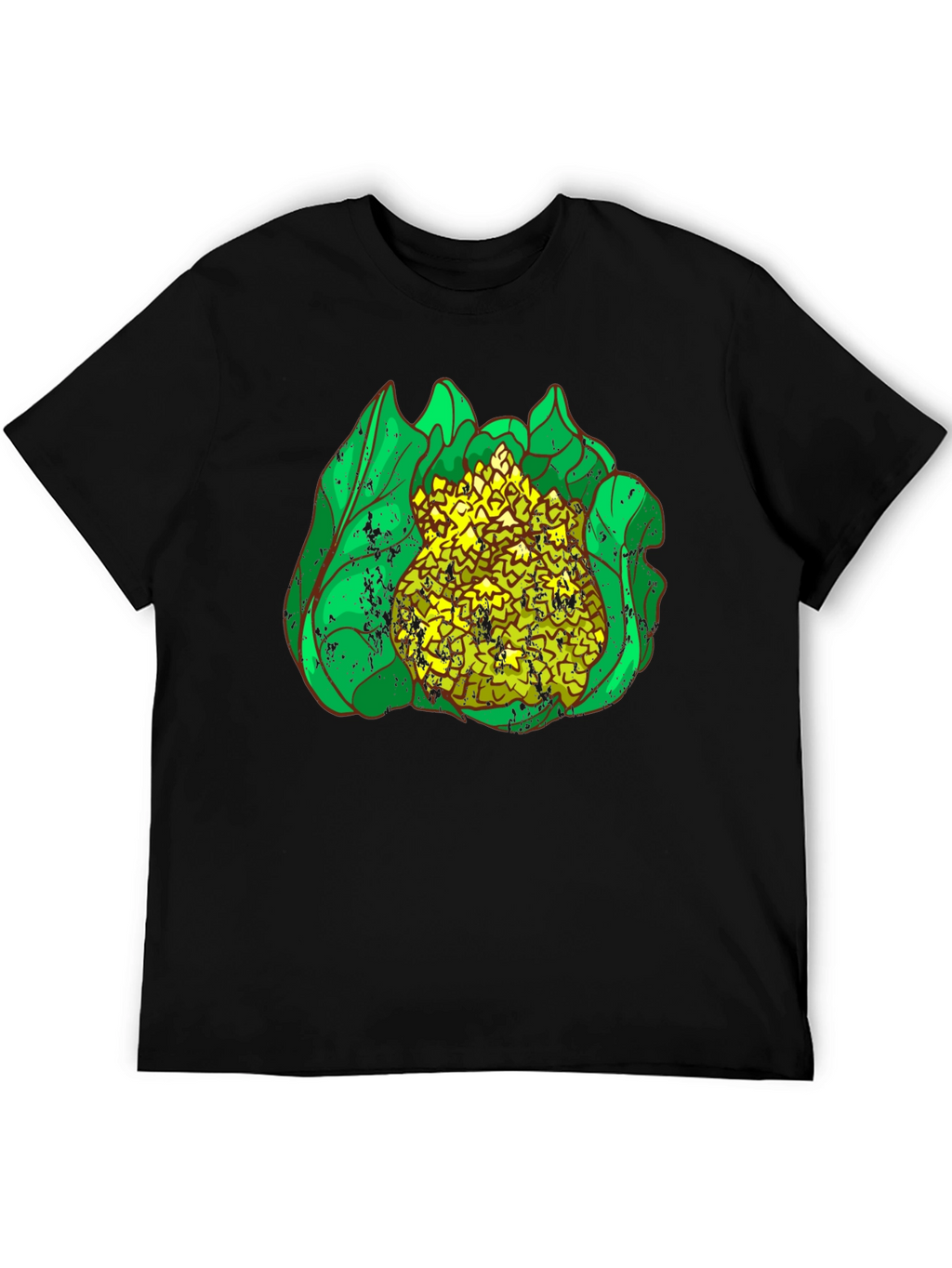 Cauliflower Graphic Print Black T-Shirt