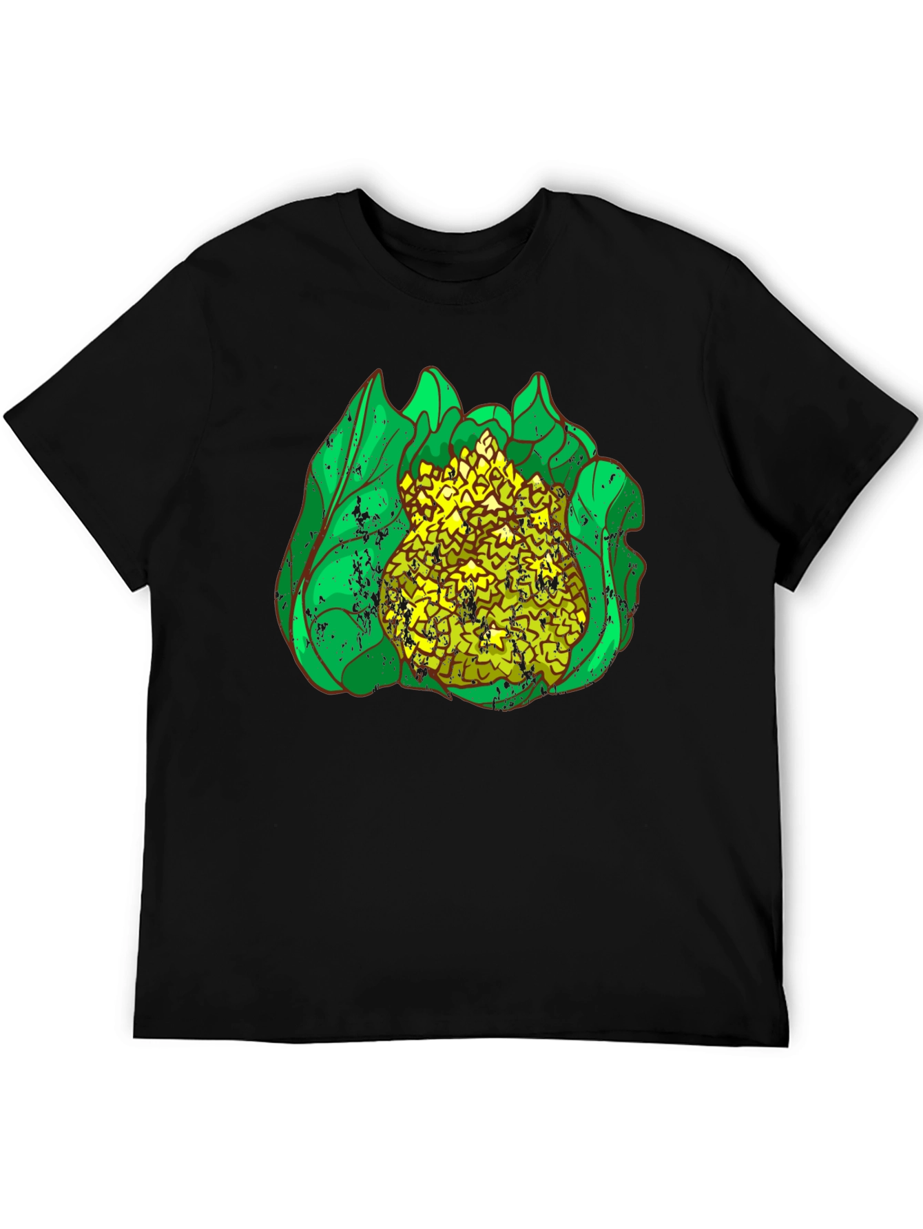 Cauliflower Graphic Print Black T-Shirt