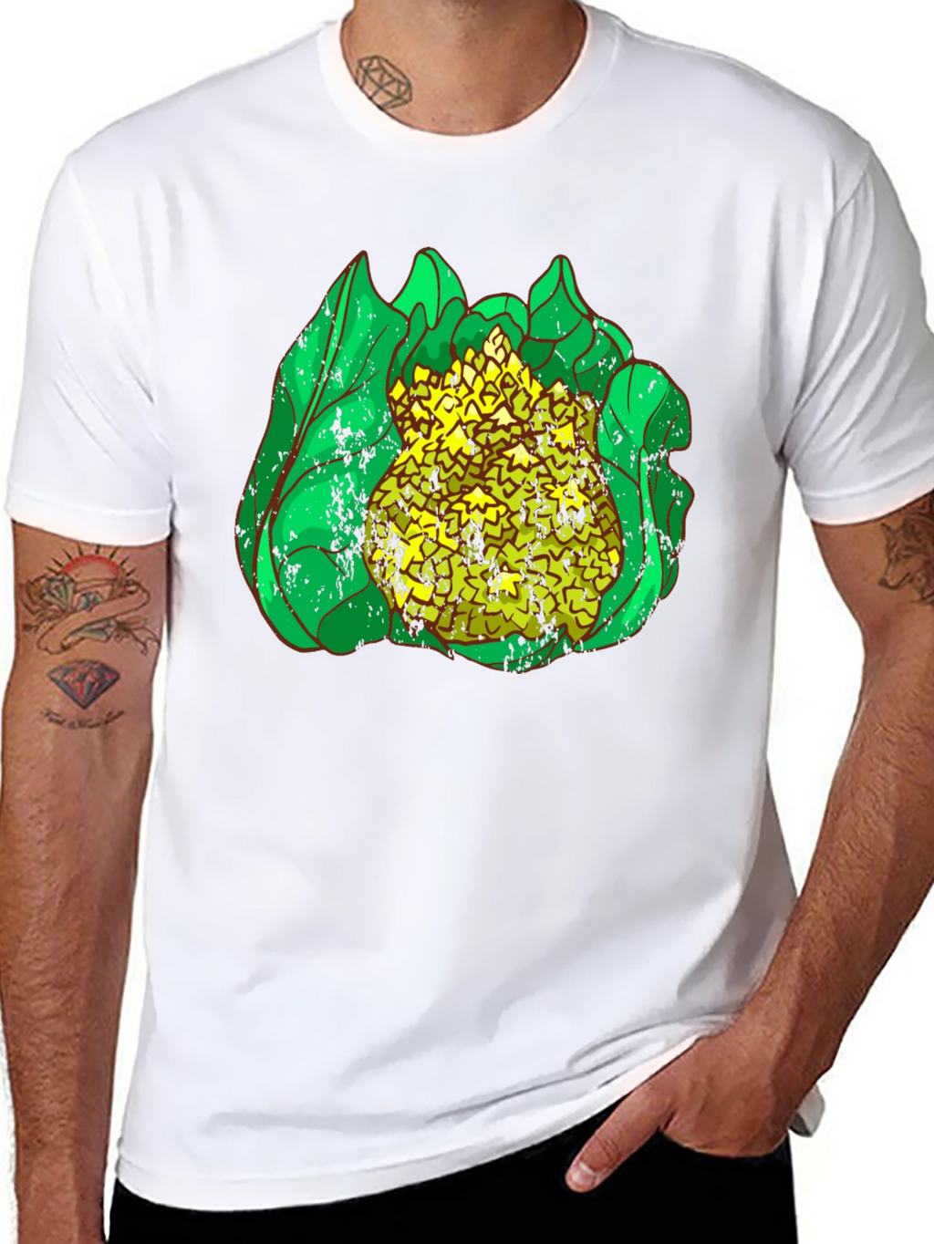 Cauliflower Graphic Print Black T-Shirt