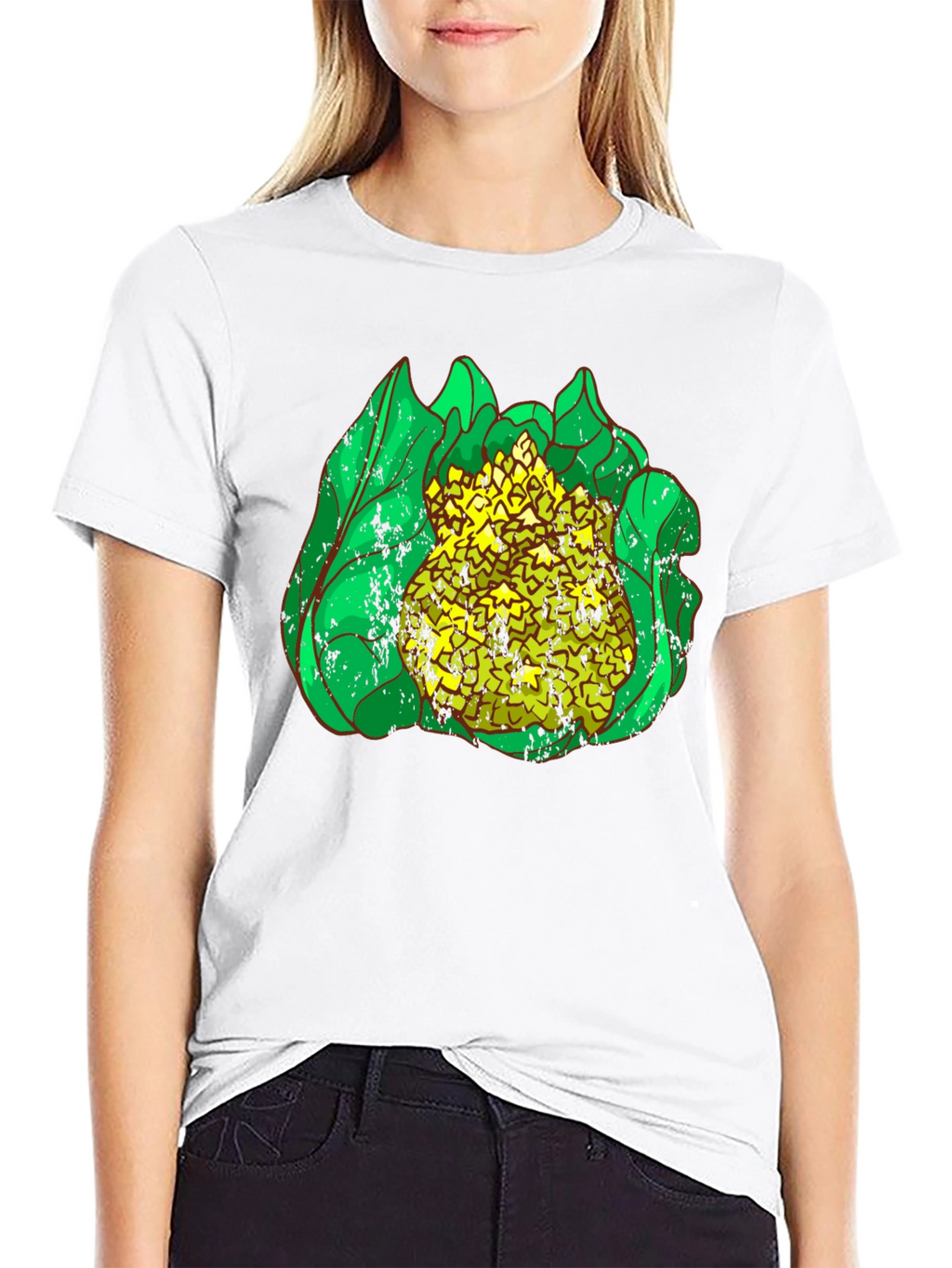 Cauliflower Graphic Print Black T-Shirt