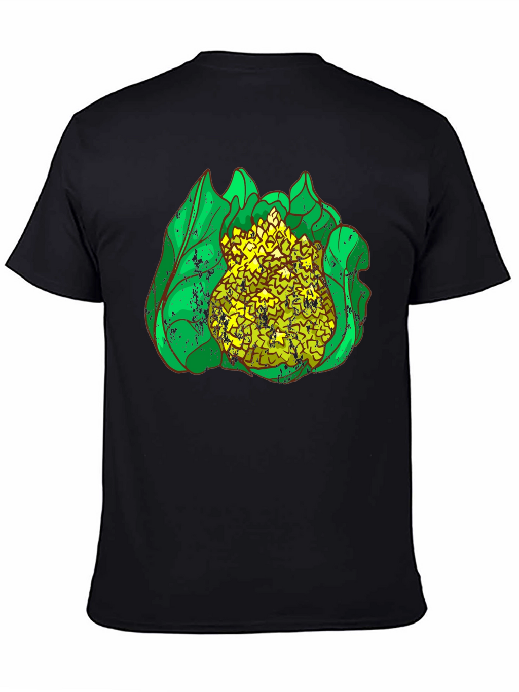 Cauliflower Graphic Print Black T-Shirt