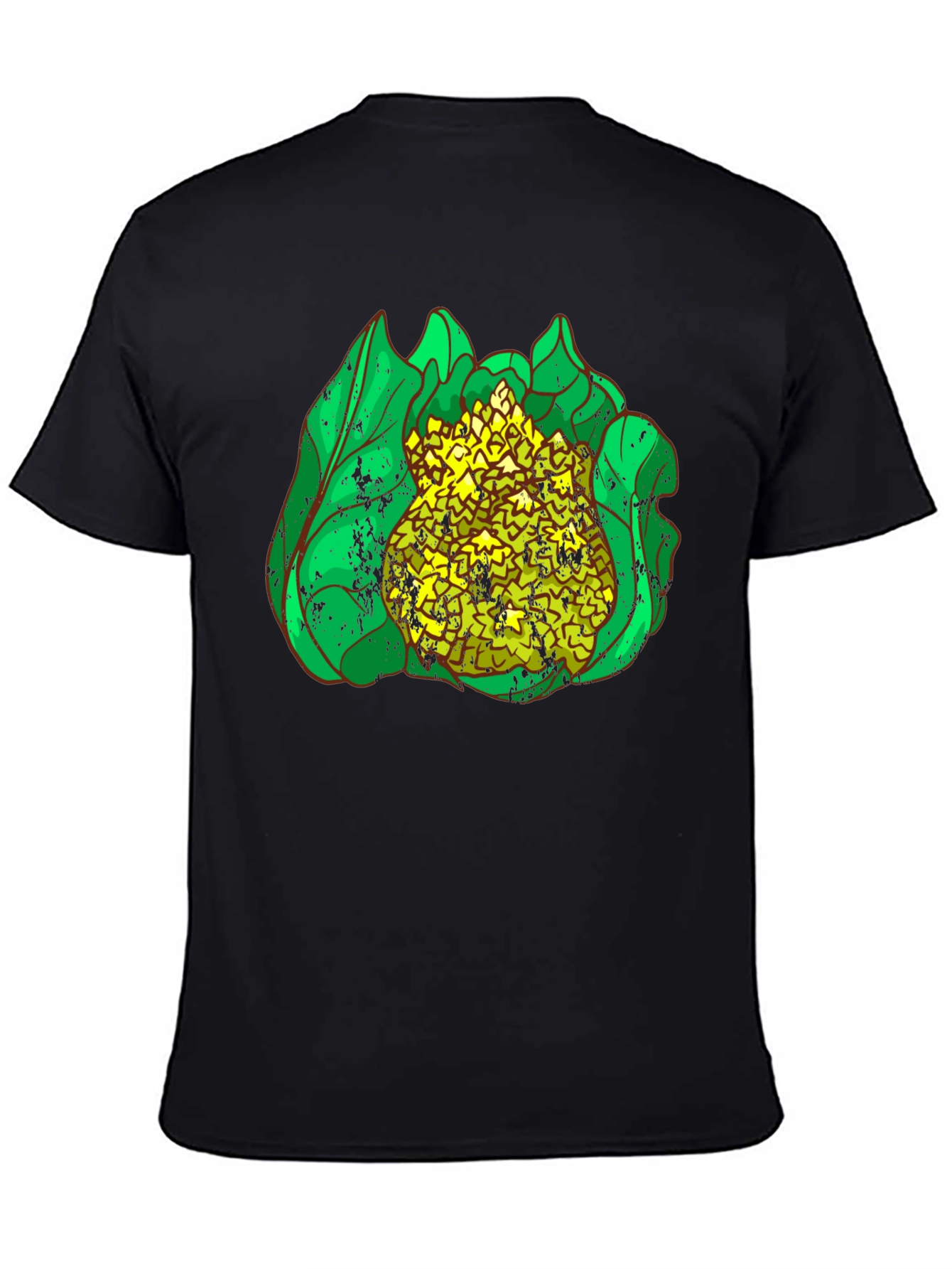 Cauliflower Graphic Print Black T-Shirt