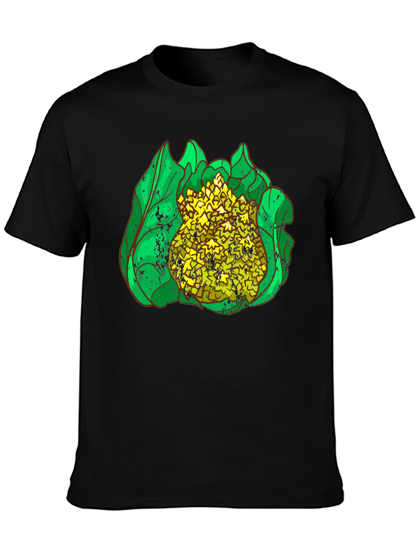 Cauliflower Graphic Print Black T-Shirt