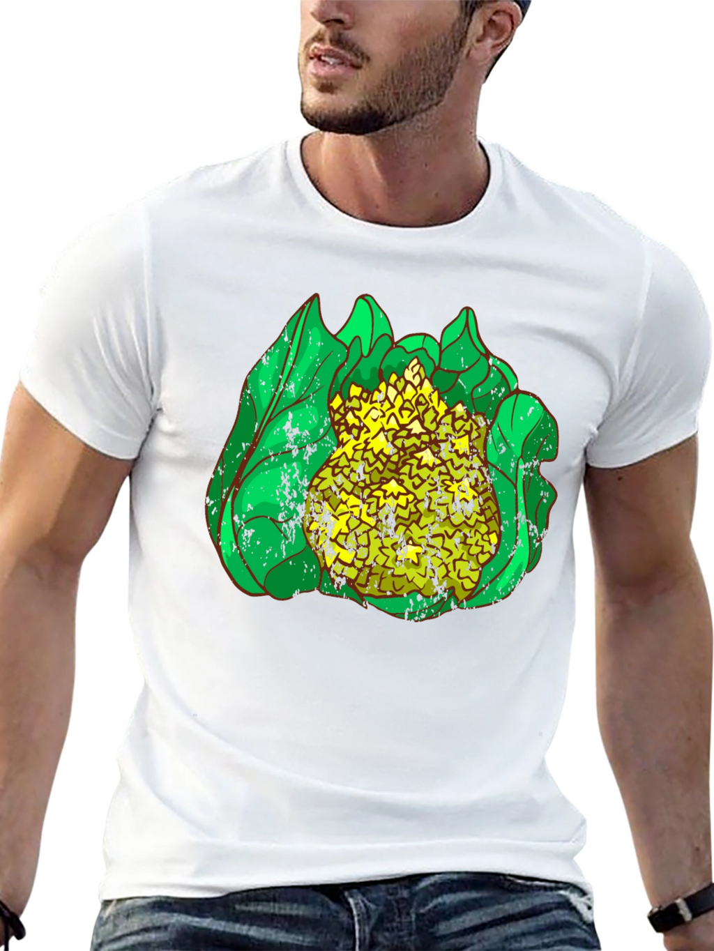 Cauliflower Graphic Print Black T-Shirt