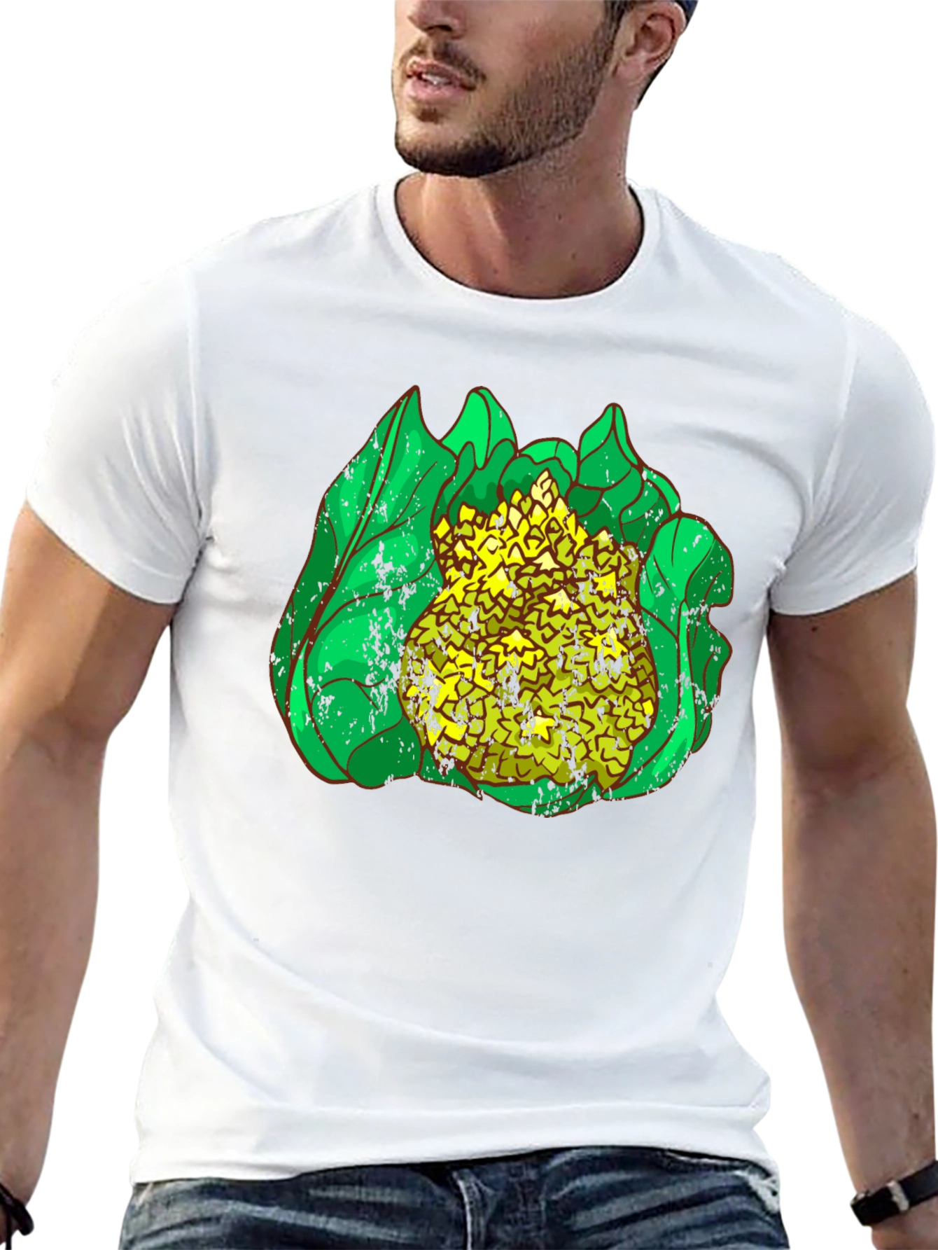 Cauliflower Graphic Print Black T-Shirt
