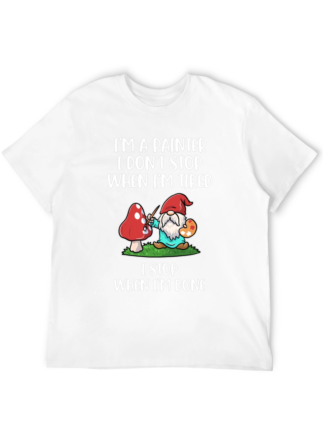 Painter Gnome Graphic T-Shirt - Funny Artist Tee