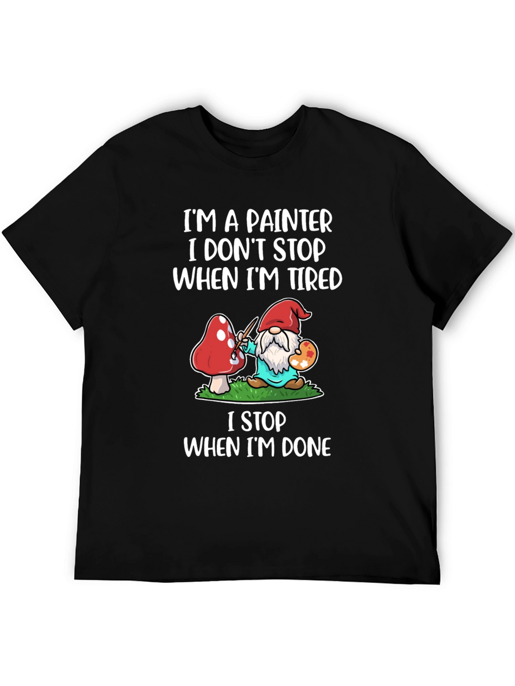 Painter Gnome Graphic T-Shirt - Funny Artist Tee