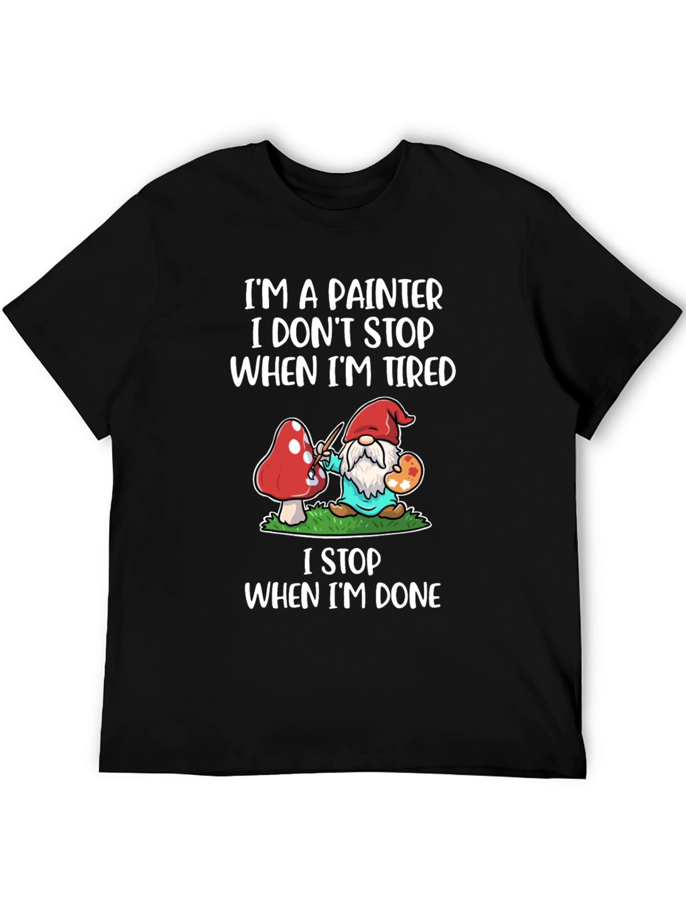 Painter Gnome Graphic T-Shirt - Funny Artist Tee