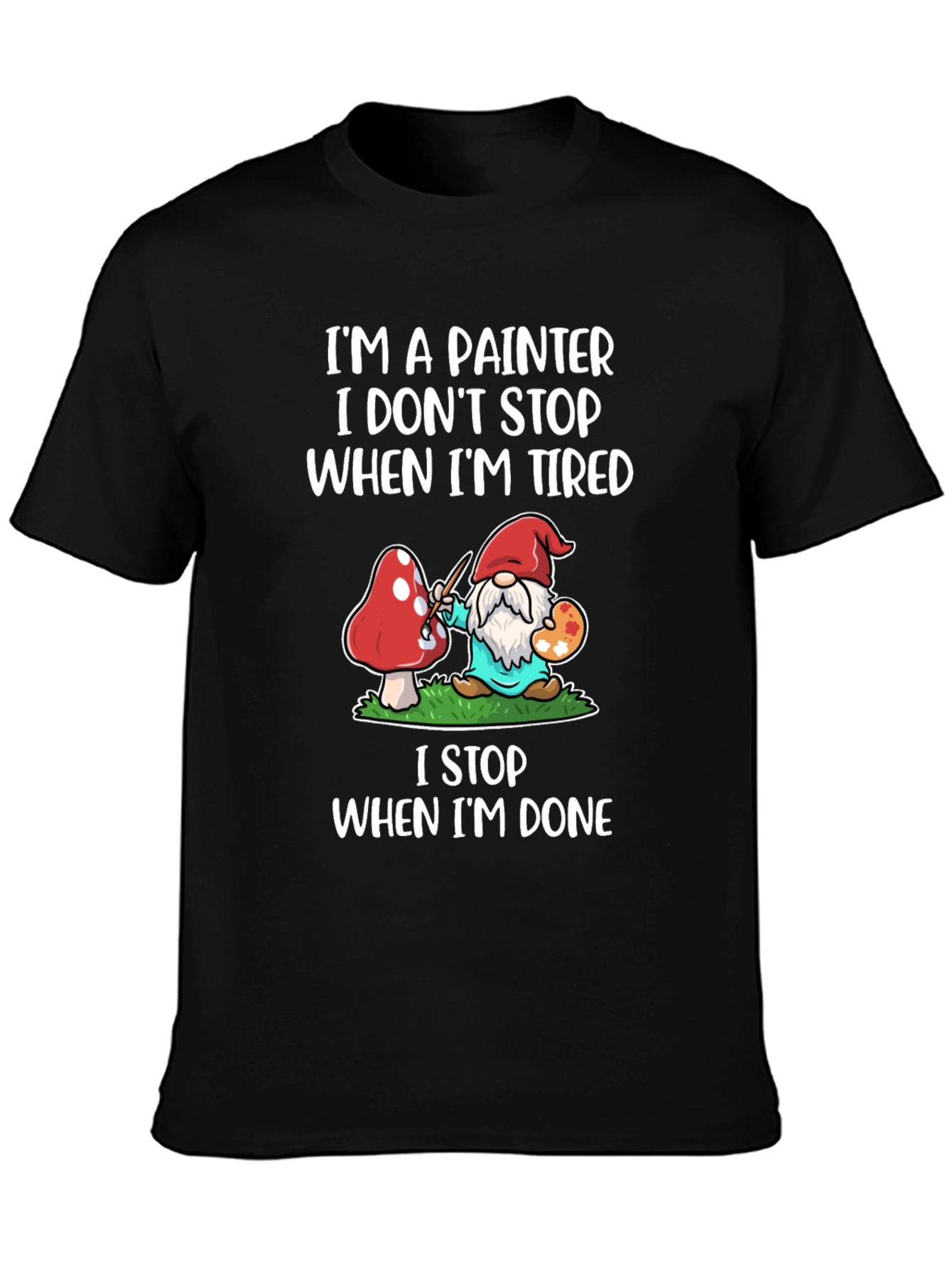 Painter Gnome Graphic T-Shirt - Funny Artist Tee