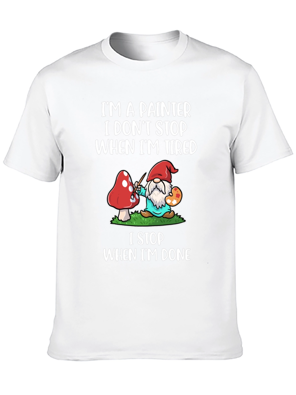 Painter Gnome Graphic T-Shirt - Funny Artist Tee