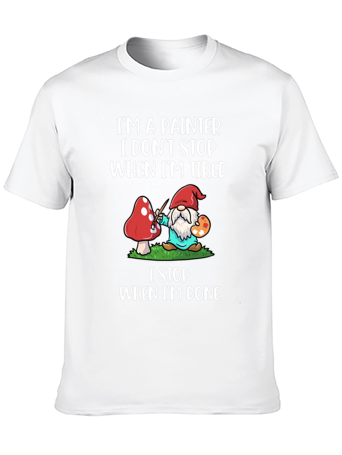 Painter Gnome Graphic T-Shirt - Funny Artist Tee
