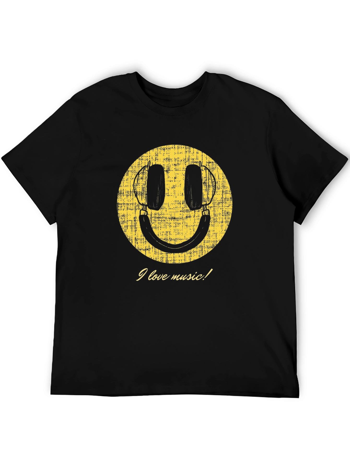 Music Lover Smiley Face Graphic T-Shirt