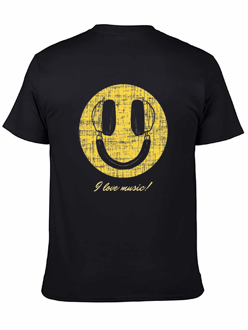 Music Lover Smiley Face Graphic T-Shirt