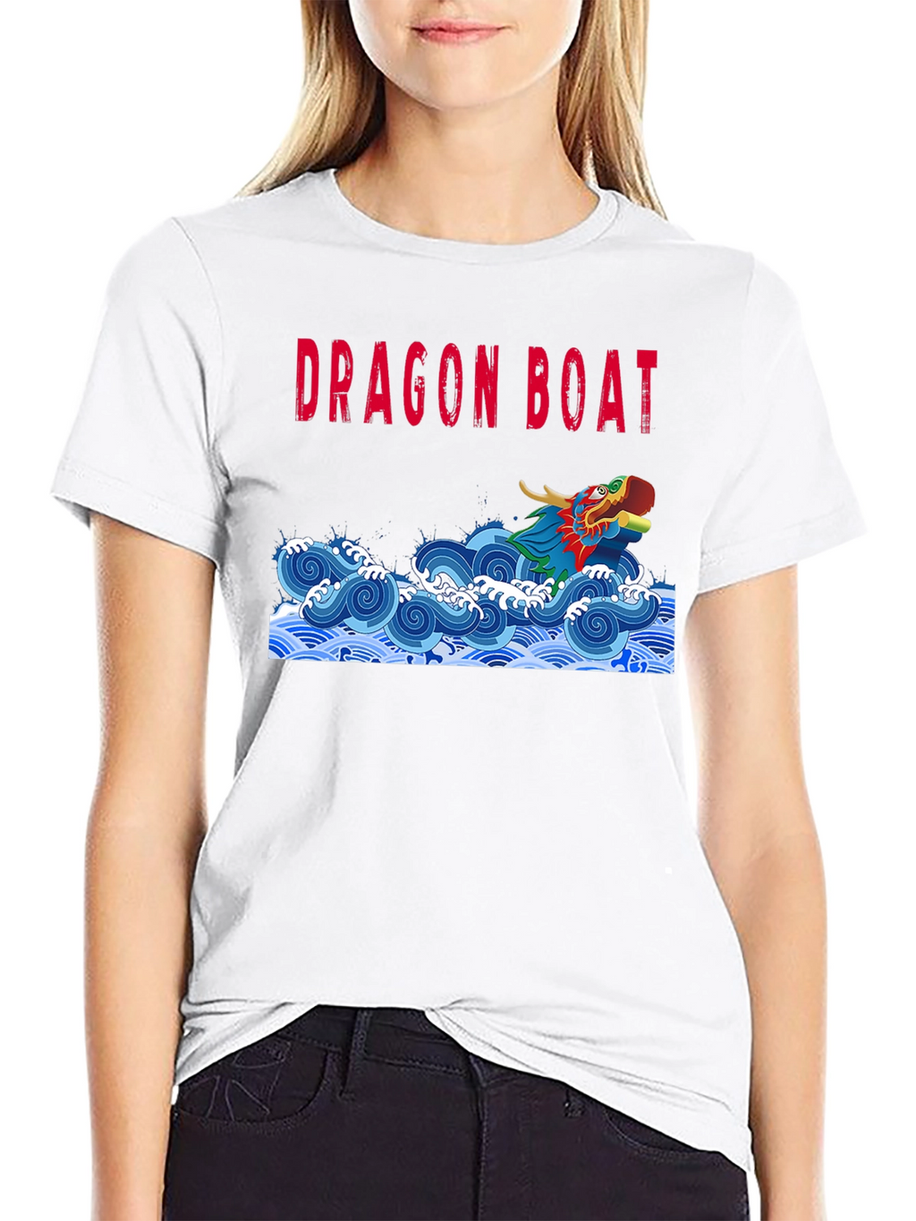 Dragon Boat Graphic Tee - Black Cotton T-Shirt