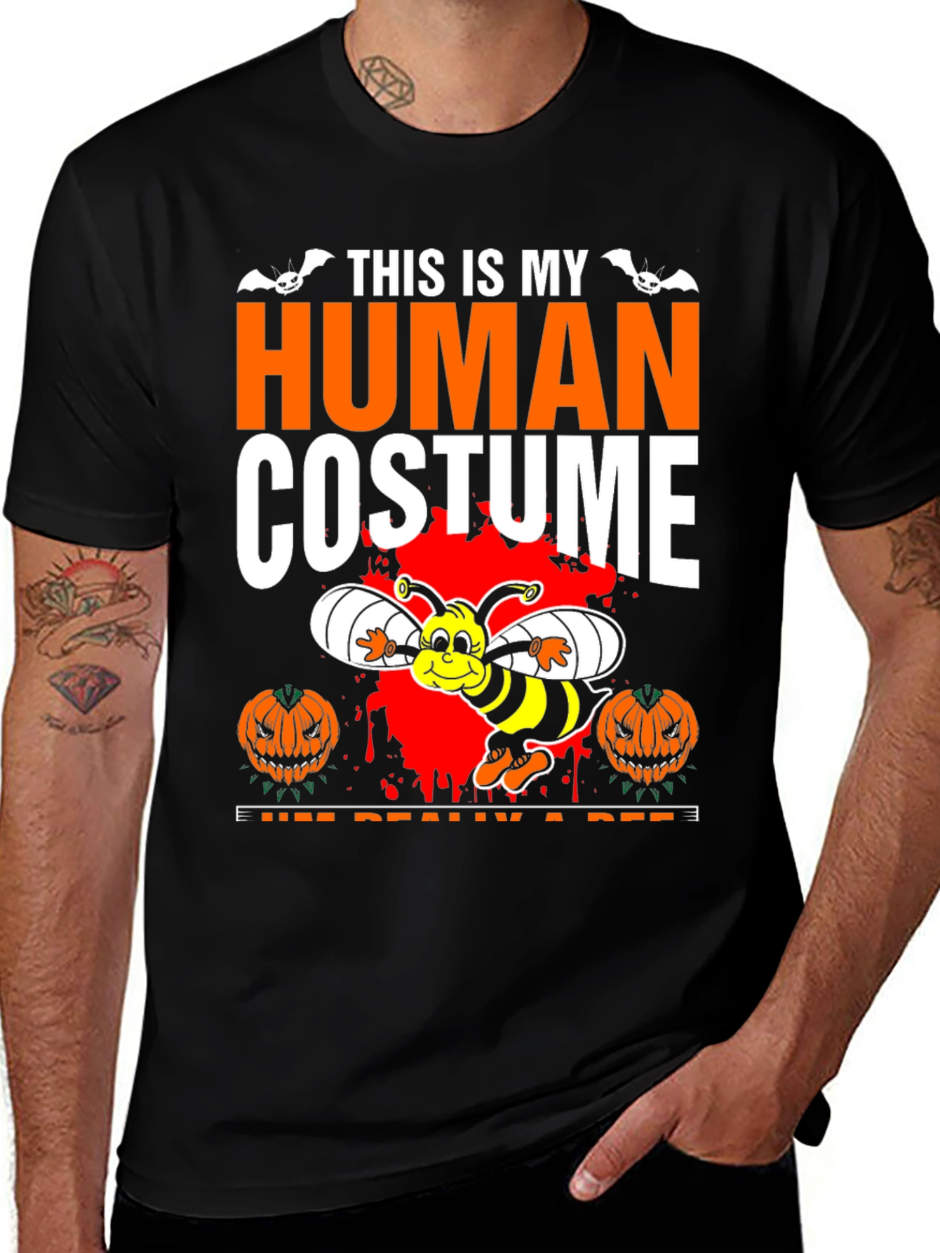 Halloween Bee Costume T-Shirt - This is My Human Costume
