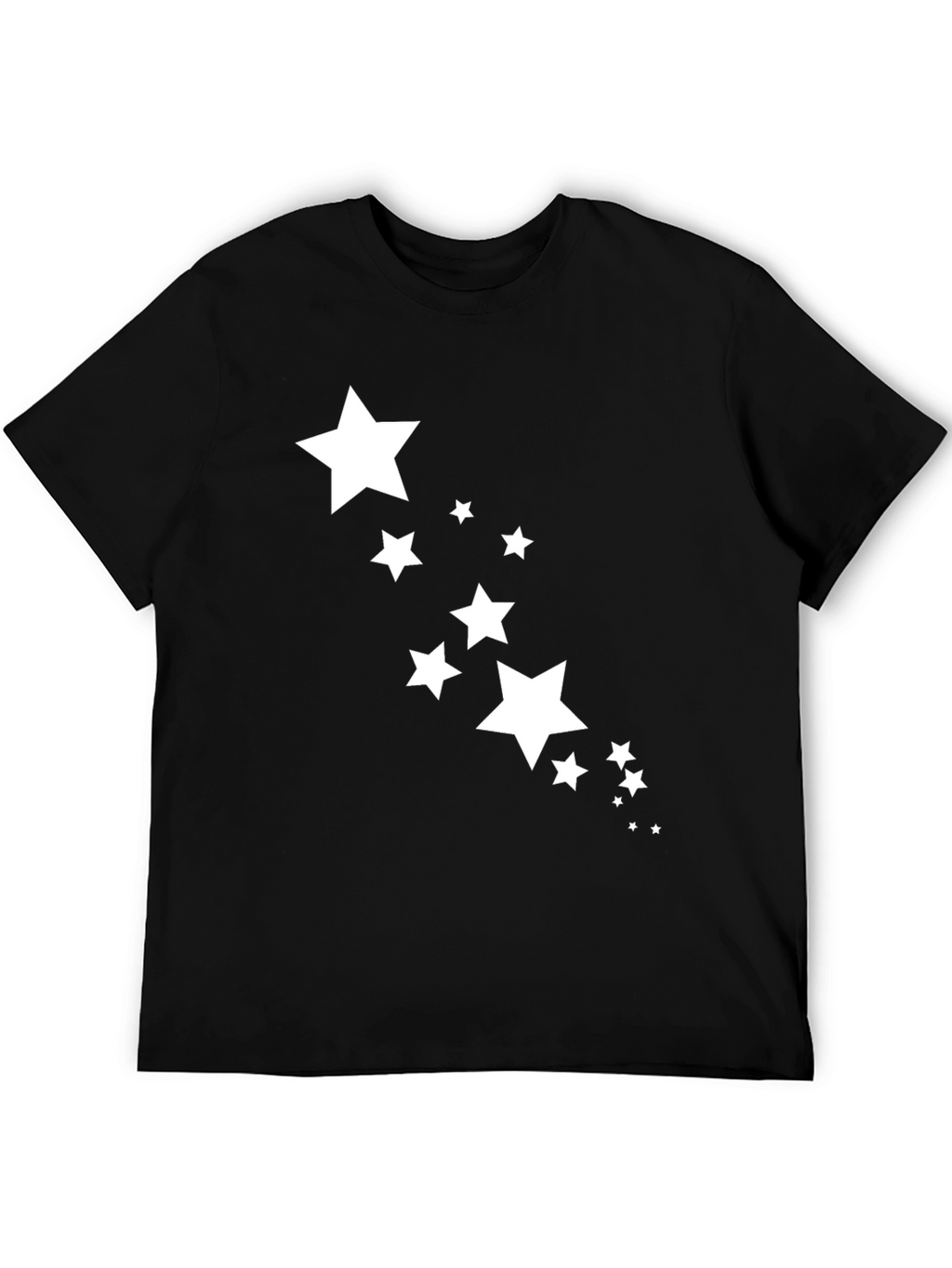 Mens Black T-Shirt with Star Graphic