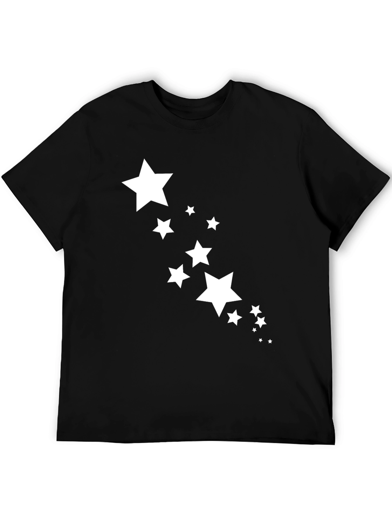 Mens Black T-Shirt with Star Graphic