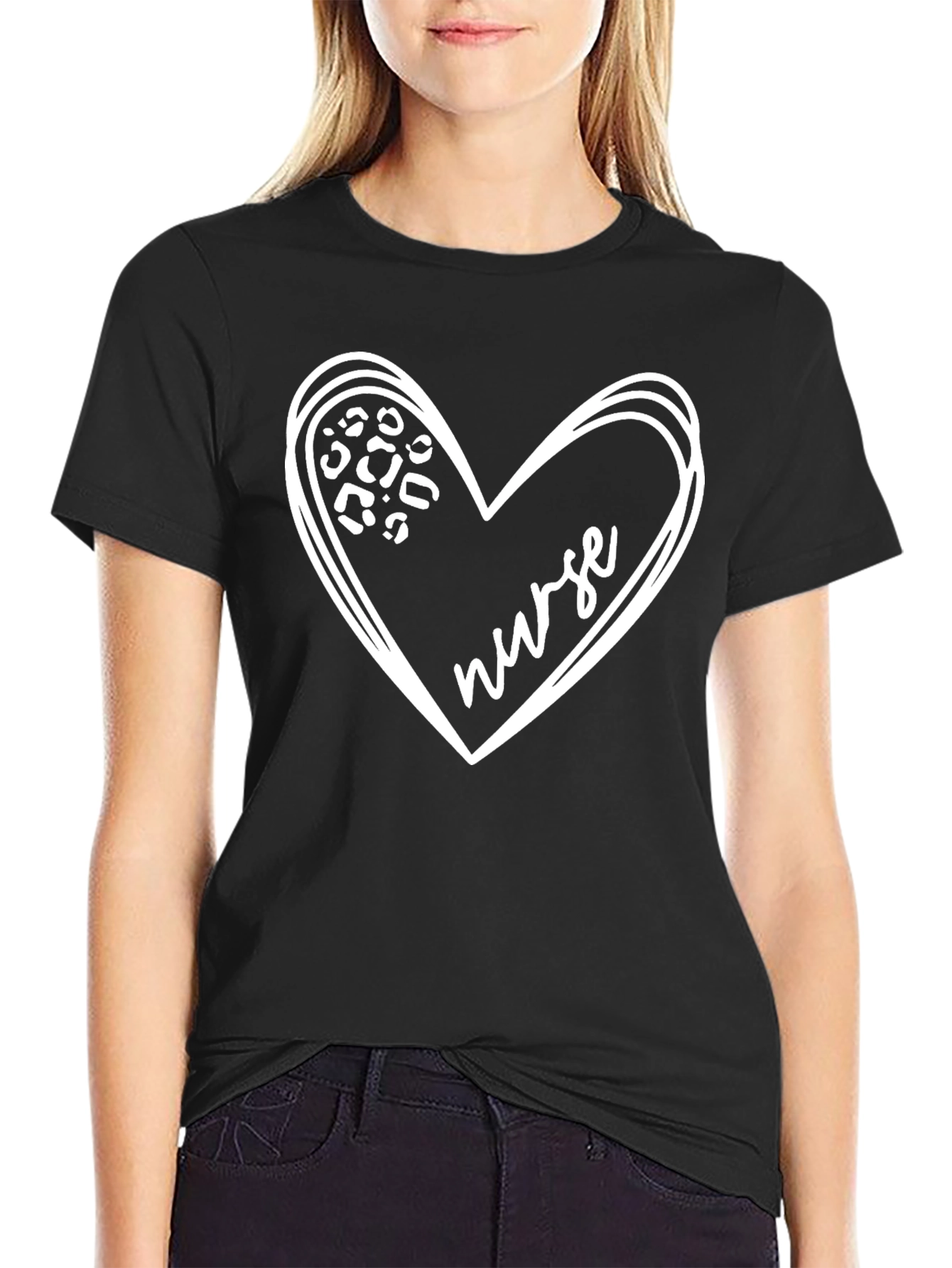 Nurse Heart Print T-Shirt