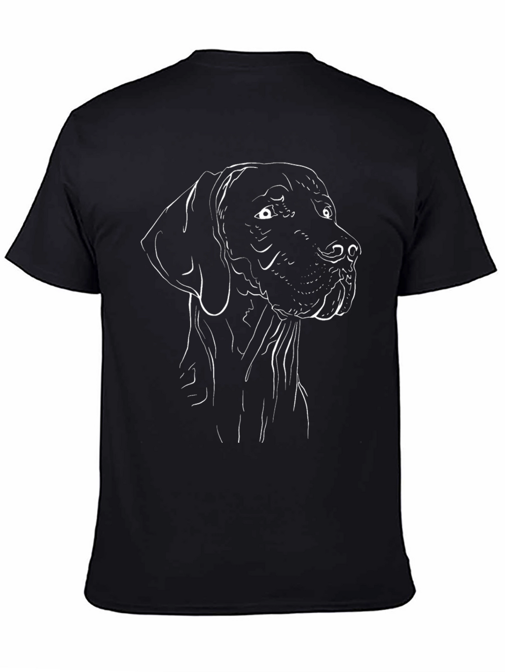 Dog Outline Graphic Tee - Black Casual Shirt