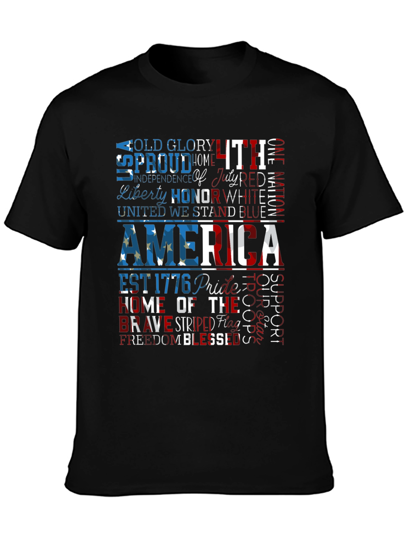 Patriotic America Graphic Print T-Shirt