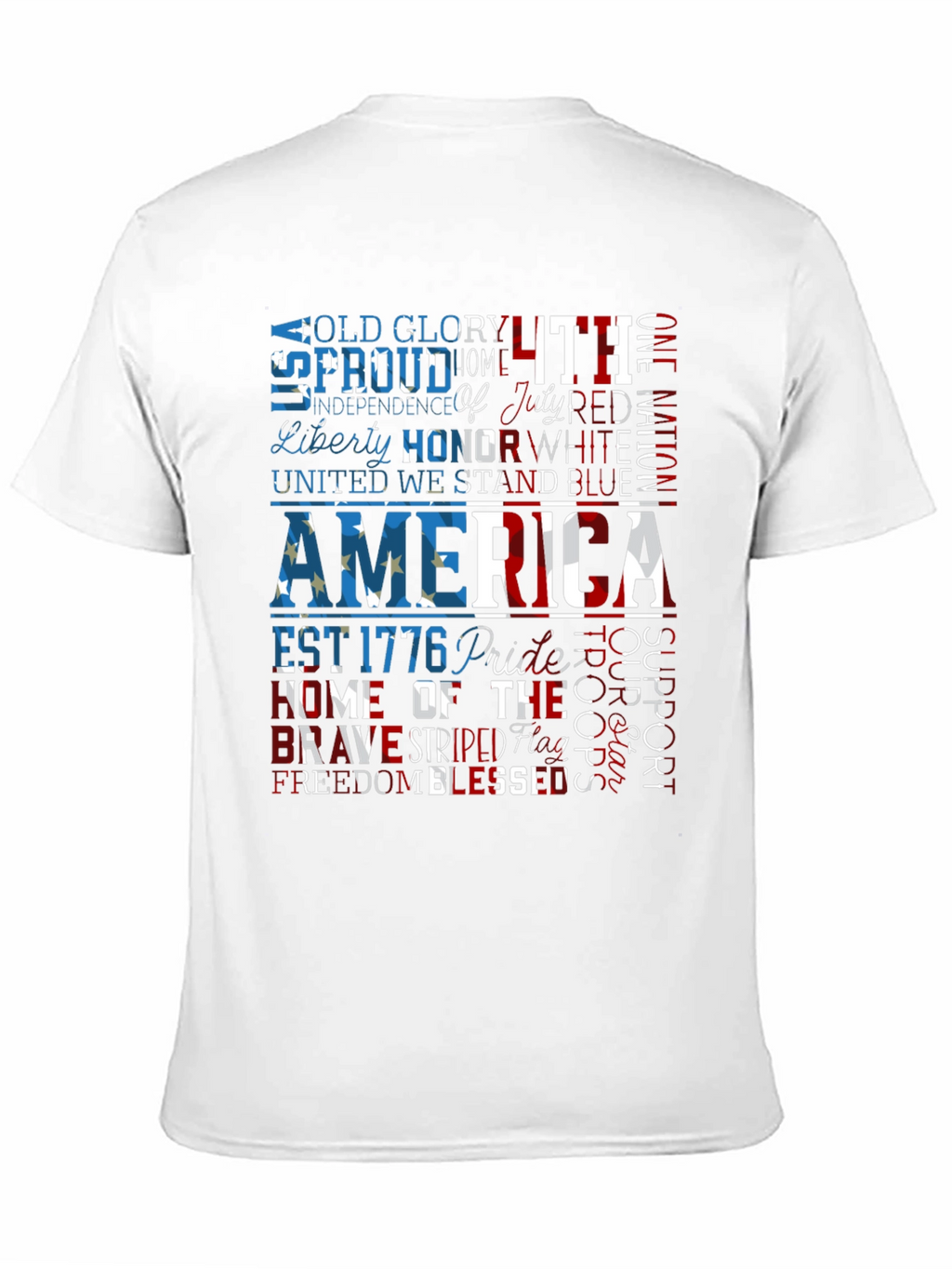 Patriotic America Graphic Print T-Shirt