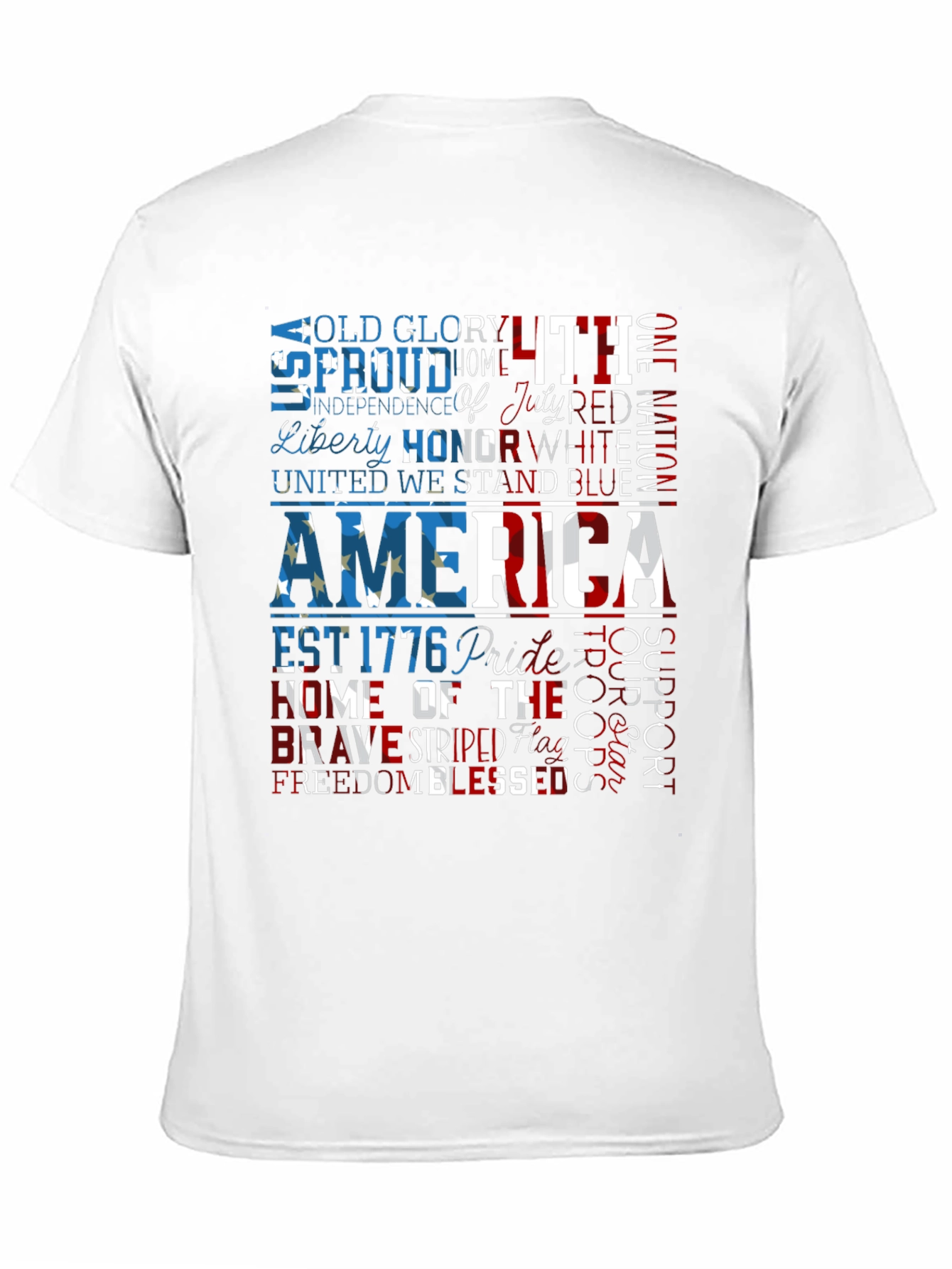 Patriotic America Graphic Print T-Shirt