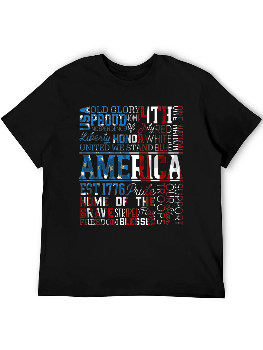 Patriotic America Graphic Print T-Shirt