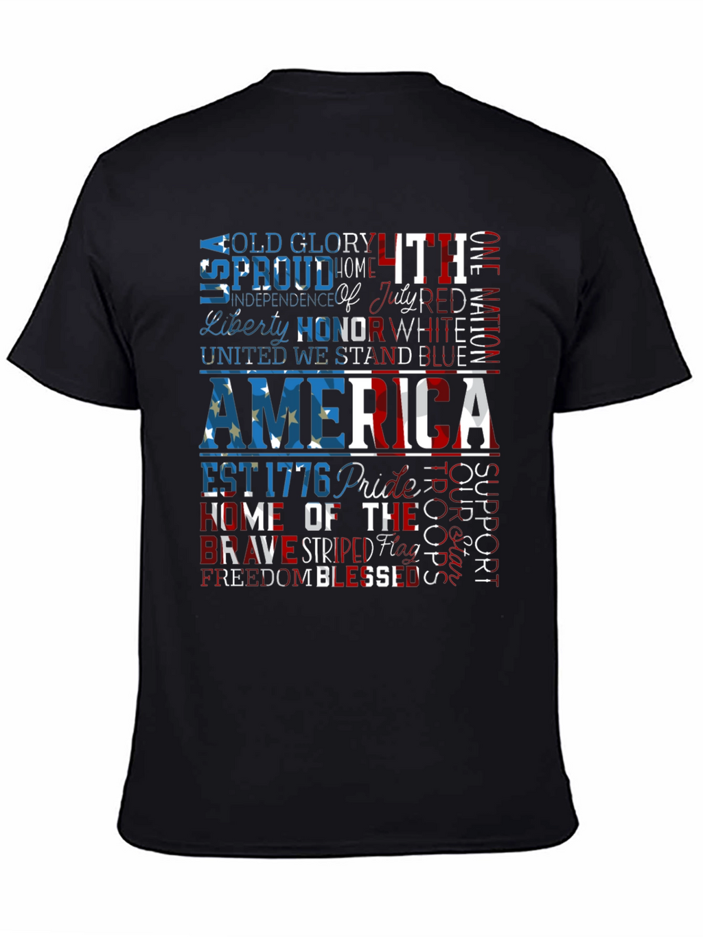 Patriotic America Graphic Print T-Shirt