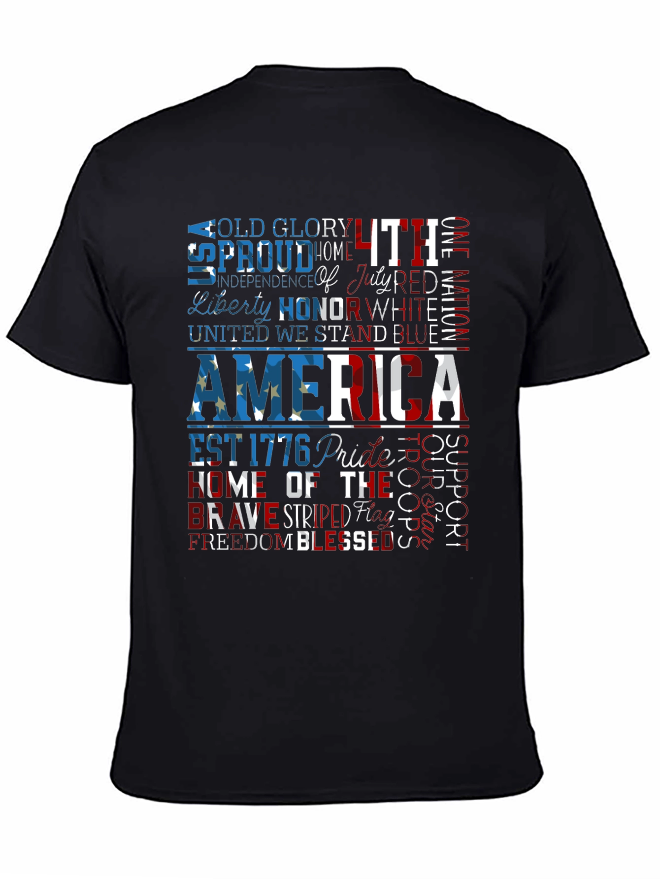 Patriotic America Graphic Print T-Shirt