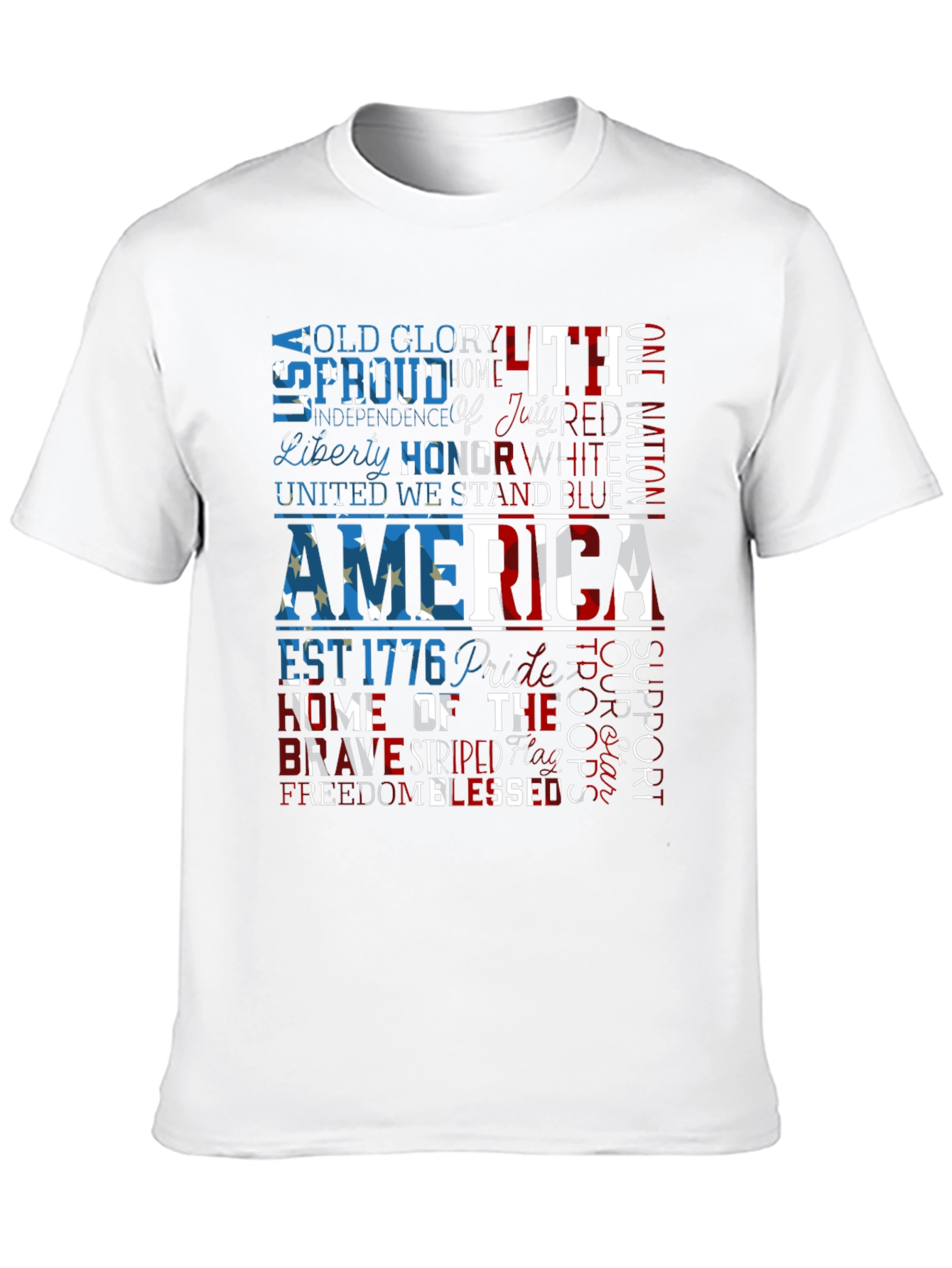 Patriotic America Graphic Print T-Shirt