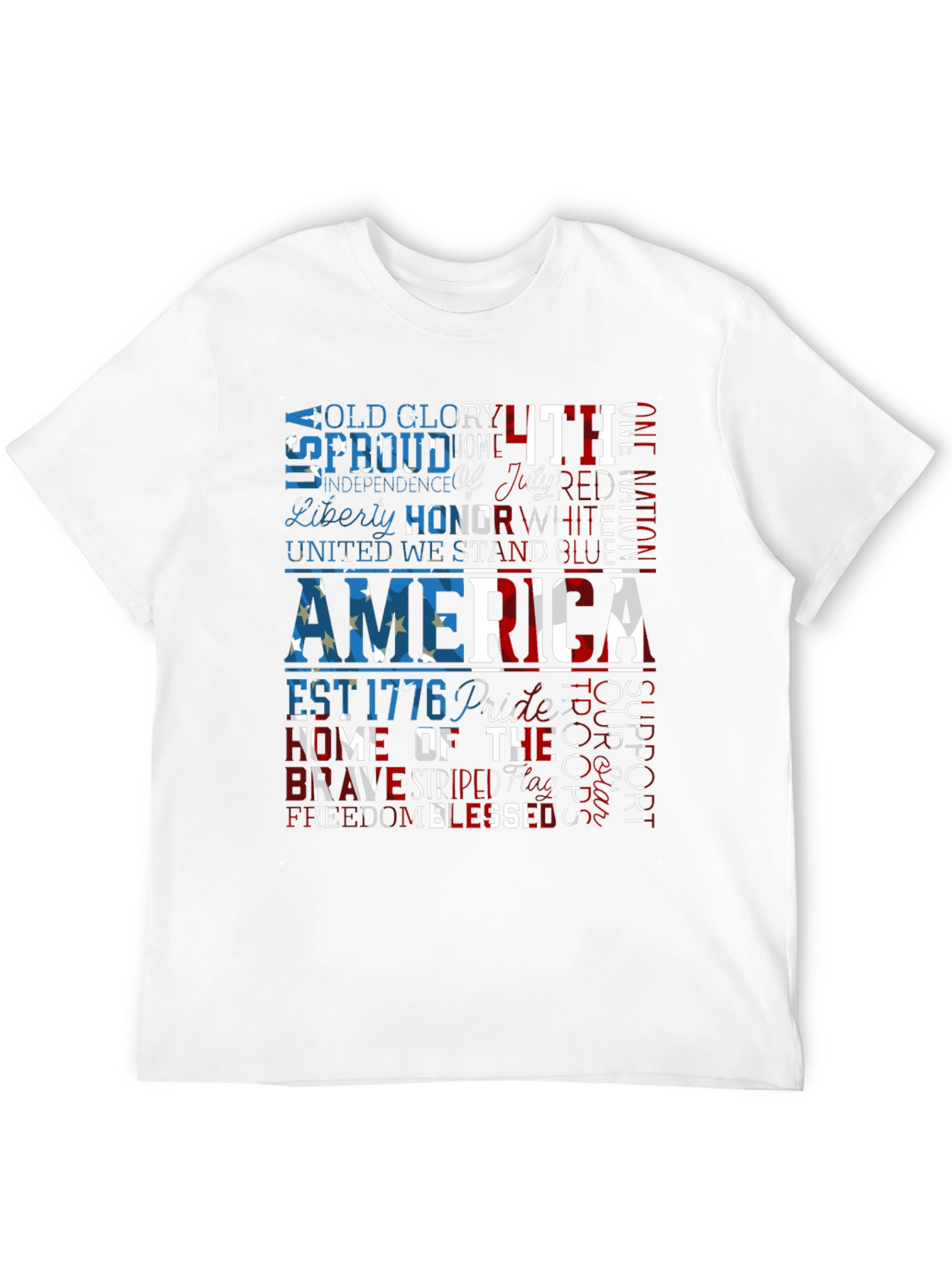 Patriotic America Graphic Print T-Shirt