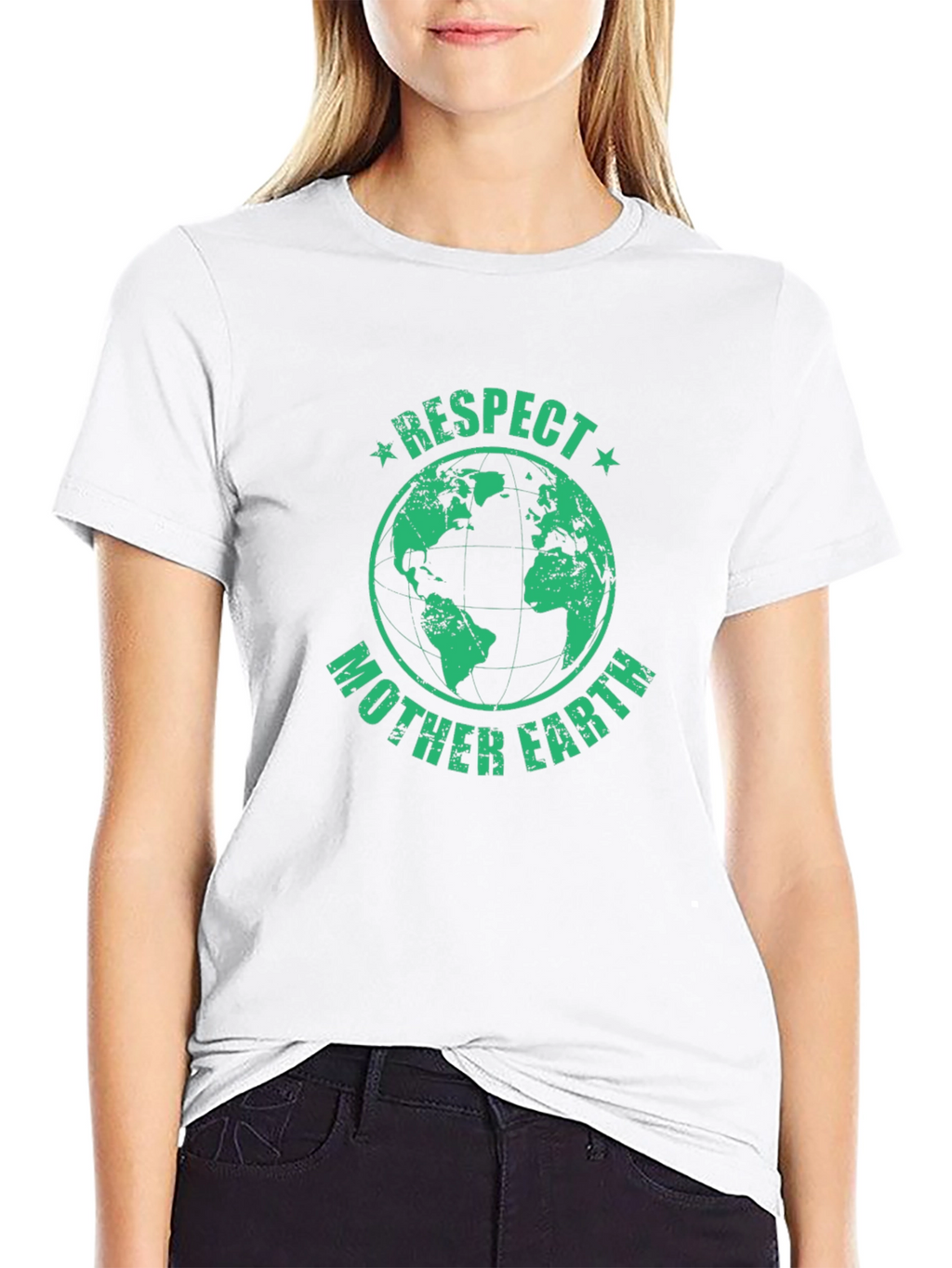 Respect Mother Earth Graphic T-Shirt - Black