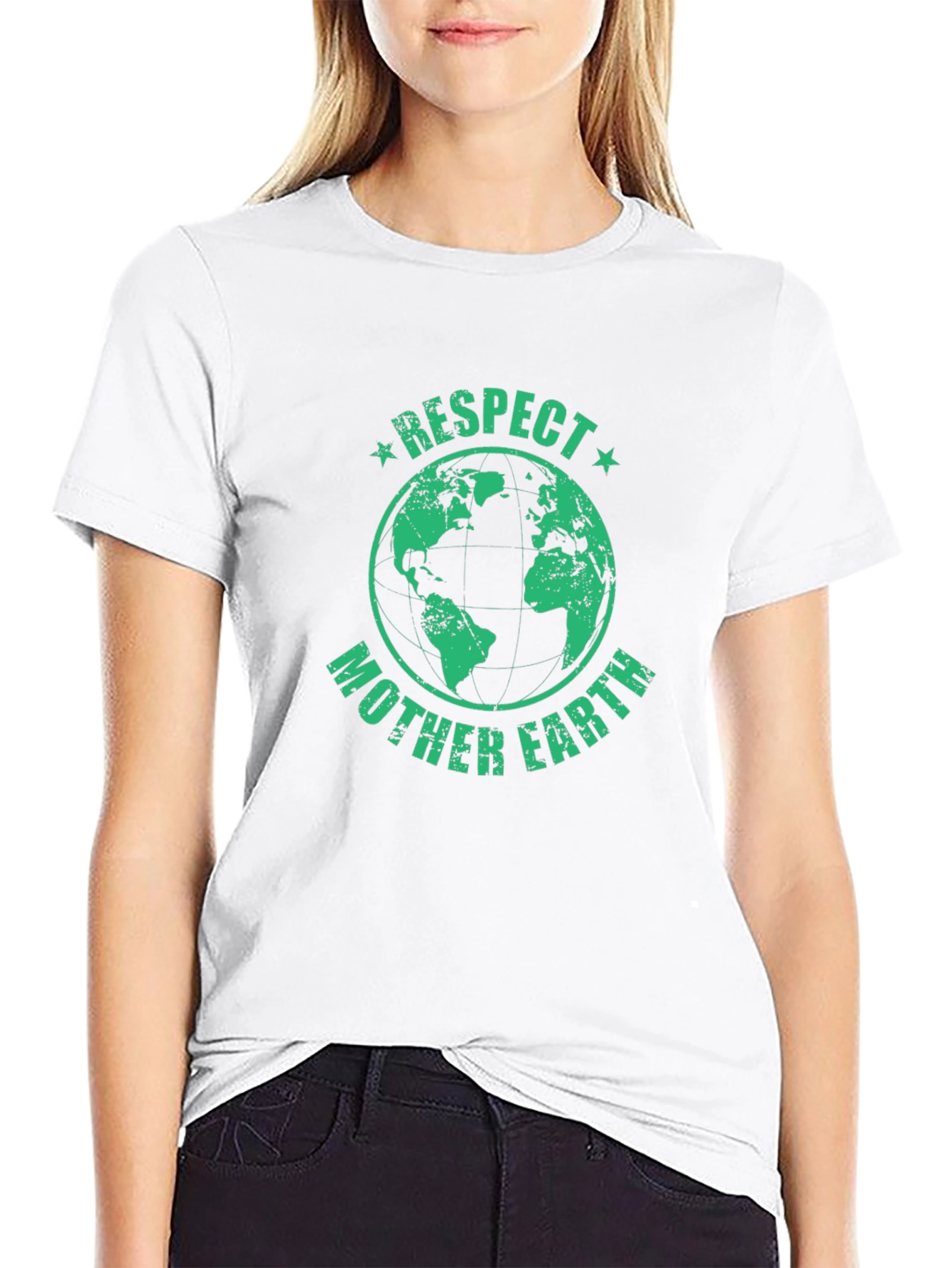 Respect Mother Earth Graphic T-Shirt - Black