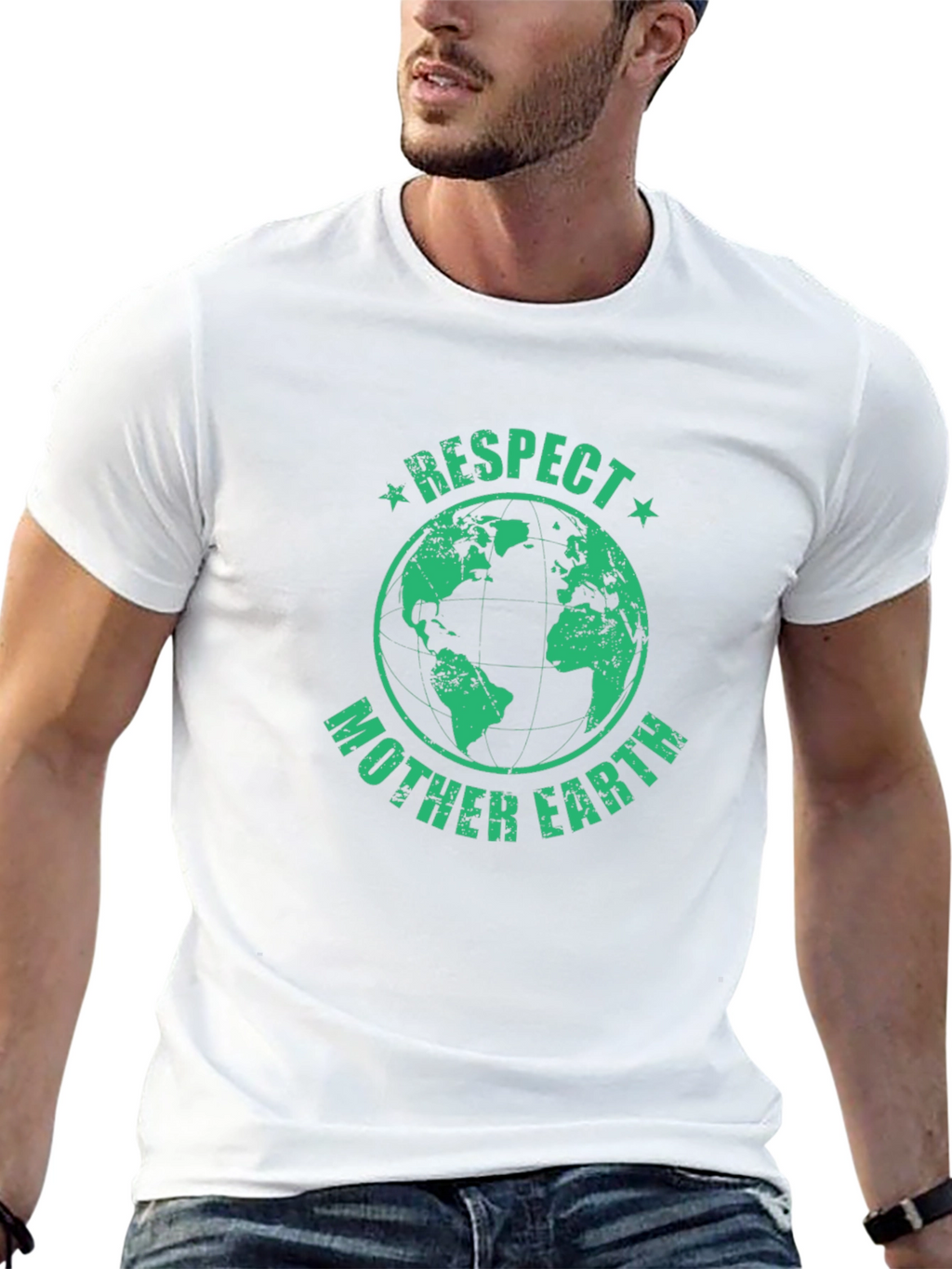 Respect Mother Earth Graphic T-Shirt - Black