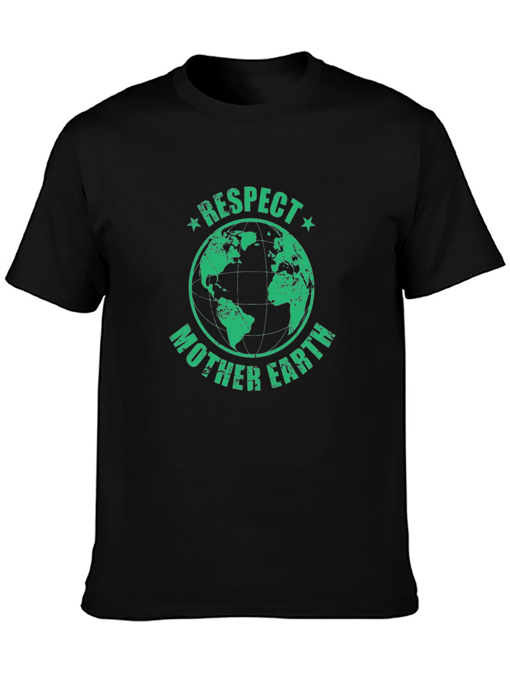 Respect Mother Earth Graphic T-Shirt - Black