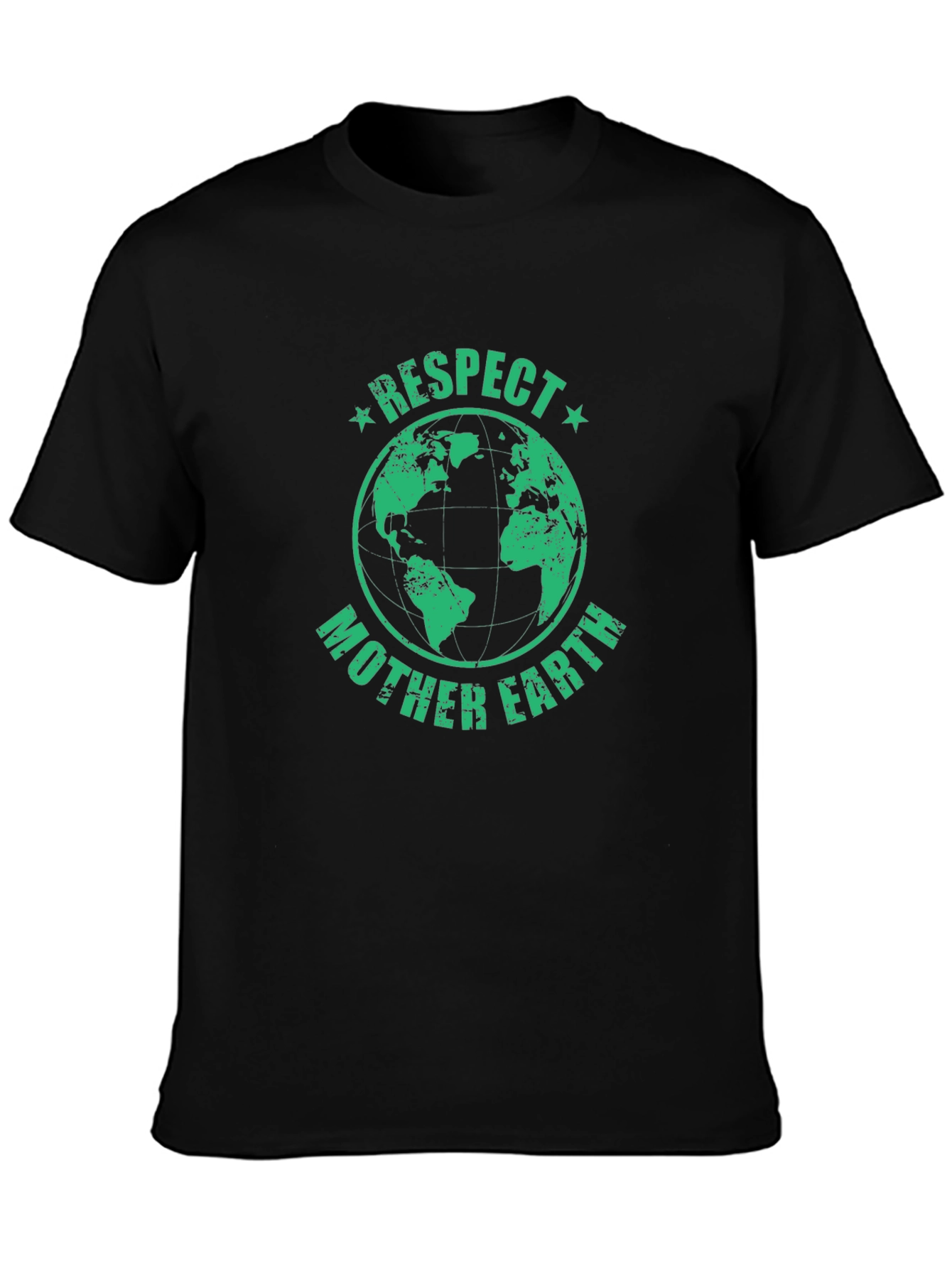 Respect Mother Earth Graphic T-Shirt - Black